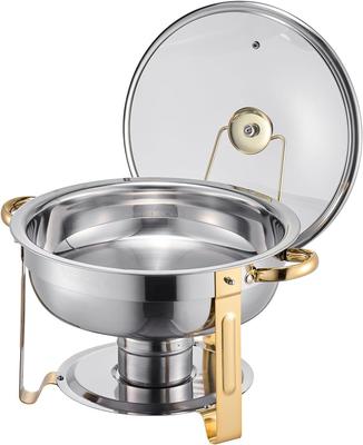 Buffetzubehör mieten & vermieten - Chafing Dish Buffet Speisenwärmer 4 x 4,7 Liter Behälter runder Catering-Wärmespender Buffetwärmer in Elsdorf (Rheinland)