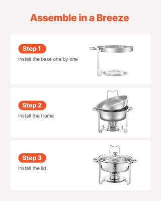 Buffetzubehör mieten & vermieten - Chafing Dish Buffet Speisenwärmer 4 x 4,7 Liter Behälter runder Catering-Wärmespender Buffetwärmer in Elsdorf (Rheinland)