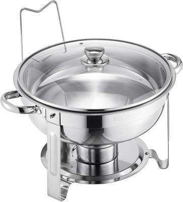 Buffetzubehör mieten & vermieten - Chafing Dish Buffet Speisenwärmer 4 x 4,7 Liter Behälter runder Catering-Wärmespender Buffetwärmer in Elsdorf (Rheinland)