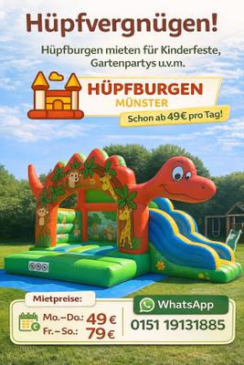 Hüpfburg mieten & vermieten - Dino Hüpfburg mieten ab 49€ in Münster in Münster (Westfalen)