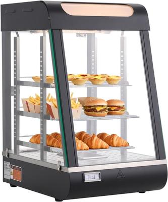 Buffetzubehör mieten & vermieten - Wärmetheke 3-stöckig 57 L Warmhaltevitrine 800 W Warmhaltetheke 30–85 °C Speisenwärmer mit LED in Elsdorf (Rheinland)