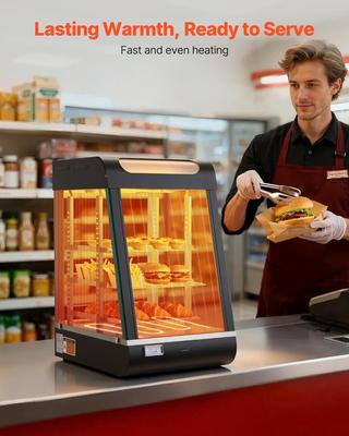 Buffetzubehör mieten & vermieten - Wärmetheke 3-stöckig 57 L Warmhaltevitrine 800 W Warmhaltetheke 30–85 °C Speisenwärmer mit LED in Elsdorf (Rheinland)