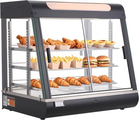 Buffetzubehör mieten & vermieten - Warmhaltevitrine 100 L Wärmetheke 3-stöckig 1200 W Warmhaltetheke 30–85 °C Speisenwärmer LED in Elsdorf (Rheinland)