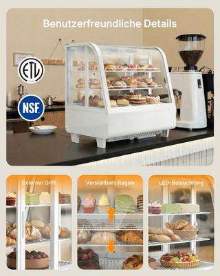 Kühlschrank mieten & vermieten - Kühlvitrine 100 L kompakte Kühltheke Tortenvitrine mit LED-Beleuchtung digitale Temperaturregelung in Elsdorf (Rheinland)