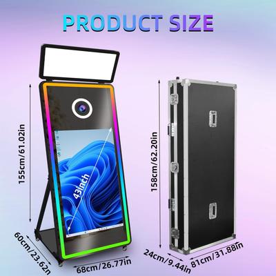 Fotobox mieten & vermieten - Magic Mirror DSLR Fotoautomat mit Kamera Ringlicht & Flightcase + 21,5“ Touchscreen Selfie-Fotobooth in Elsdorf (Rheinland)