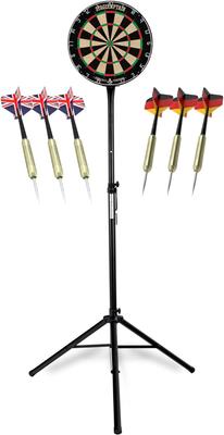 Dart mieten & vermieten - Dartscheibe Ständer komplett Set Profidartscheibe stufenlos höhenverstellbarer Ständer 107–160 cm in Elsdorf (Rheinland)