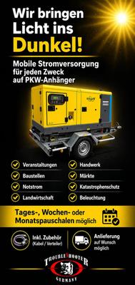 Stromgenerator mieten & vermieten - Stromgenerator (Diesel) mobil auf Trailer in Hagen im Bremischen
