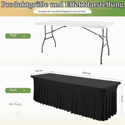 Tischdekoration mieten & vermieten - Tischröcke Tischrock schwarz für 2,4 m Rechtecktische in Elsdorf (Rheinland)