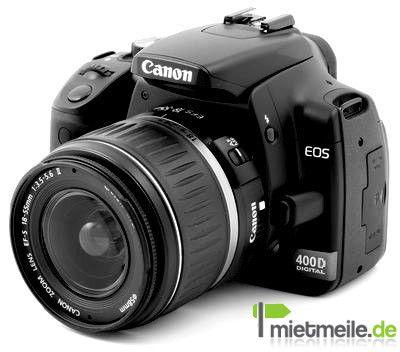 Fotokamera mieten & vermieten - Canon EOS400D + 2GB CF-Card + Ersatzakku + Objekiv 18-55 mm in Langenhagen